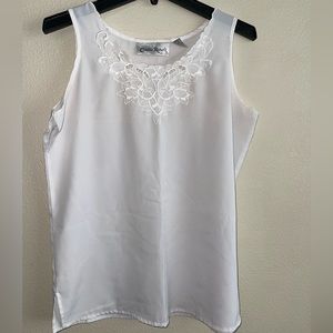 White top with lace detail